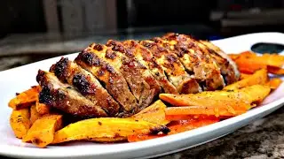 Juicy Brown Sugar Dijon Crusted Pork Loin Recipe  | Holiday Main Dish