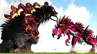 GOLIATH LAVA MOUNTAIN KAIJU VS XENONIA QUEEN OF HIVE (ARK SURVIVAL EVOLVED BATTLE)