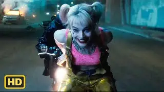 Margot Robbie Harley Quinn Roller skate car chase | BIRDS OF PREY