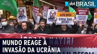 Mundo reage à invasão da Ucrânia | SBT Brasil (24/02/22)