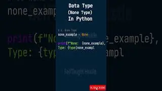 Data type  (None Type) in Python 