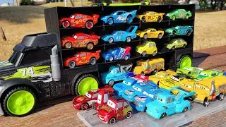 Colorful Cars Lightning McQueen Tomica | Find a Toy Car and Put it on a Black Truck ☆