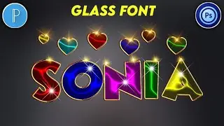 New multiple glass font editing || how to make multiple glass font in pixelLeb and ps touch