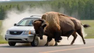 When Bison Go On A Rampage Caught on Camera!