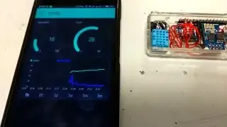 ESP8266-Temperature and humidity sensor via internet with Blynk app
