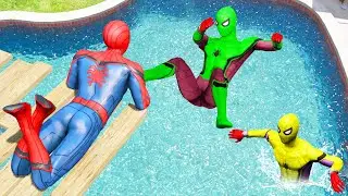 GTA 5 Rainbow Spiderman Water Fails (Ragdolls/Euphoria Physics) #32