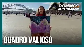 Brasileira de 10 anos pinta quadro vendido por R$ 20 mil e faz sucesso fora do país