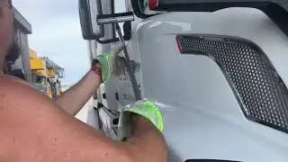 Hungry little yellow jackets latch onto every truck pulled into Petro truck stop in Deming, NM I-10