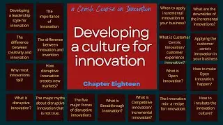 Developing a culture for innovation | crash course on innovation part 18