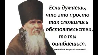 Если думаешь, что это просто так сложились обстоятельства. Преподобный Амвросий Оптинский.