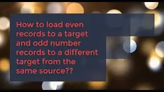 Alternative Target Load or Even Odd numbers load