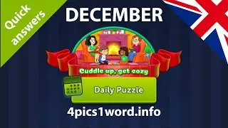 Daily Puzzle 🇬🇧 December 2023 4 Pics 1 Word ❤️ Cuddle up, get cozy Answers!