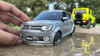 Miniature Suzuki IGNIS stuck while Off-roading | Recovery by Jimny | Diecast Model Cars