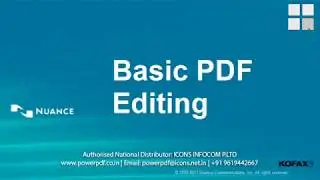 ICONS Infocom: Kofax Power PDF Training Video: Basic PDF Editing