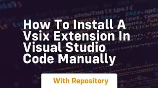 How to install a vsix extension in visual studio code manually