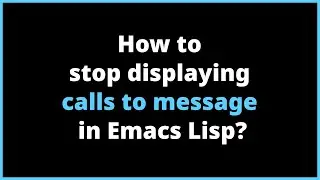 How to stop displaying calls to message in Emacs Lisp? | inhibit-message, sleep-for