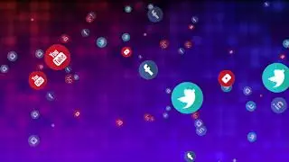 Flying Social Media Icon Animated Motion Background Video Loops - Longest Background Video