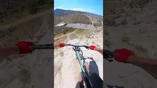 Riding Steep Freeride Cliff Line in Kamloops