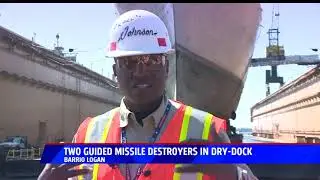 Two Guided Missile Destroyers In Dry-Dock