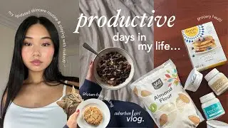 productive weekend in my life 🧸💻 | grocery shopping, my skincare routine & editing