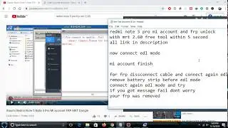 Xiaomi Redmi Note 5 and Note 5 Pro Mi account FRP remove with MRT Dongle 2 60 free tool