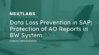 Protection of AO Reports in BW System with SkyDRM | Data Loss Prevention in SAP