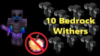 I Fought 10 Bedrock Withers - No Notch Apples, Hard Difficulty