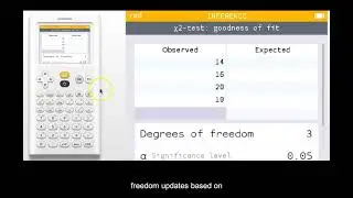 NumWorks Quick Tip 17 Chi Square Goodness of Fit Test