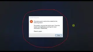 [SOLUTION] Restore Point Error 0x80042306 | Shadow Copy Provider Error