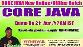 CORE JAVA Online Training in DURGASOFT