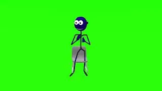 Animated Green Screen Stick Person Sit Stand Clap