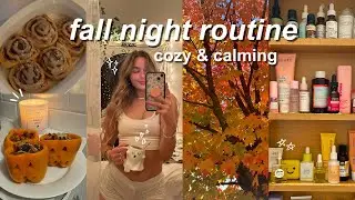 cozy fall night routine 🍂🎃🌙 pumpkin painting, skincare, & journaling