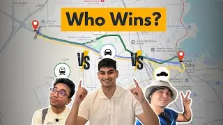 Racing Across The Richest Country In The Middle East | Car vs Uber vs Metro
