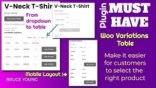 Woo Variations Table [FREE] - the perfect mobile-friendly solution - WooCommerce product variations