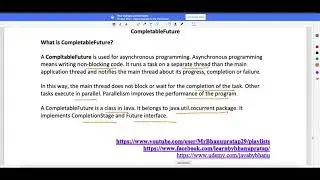 CompletableFuture in Java8 Video 57