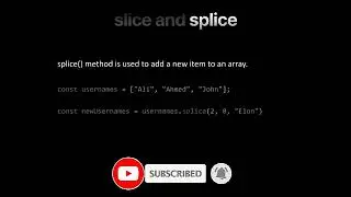 Diffrence Between Slice and Splice method in JavaScript