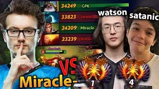 When MIRACLE meets against WATSON and SATANIC in the Same Team dota 2
