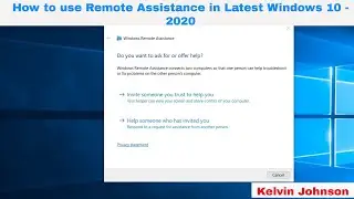 Windows 10 - How to use Remote Assistance in Latest Windows 10 - 2020 | Remote Assistance in Windows