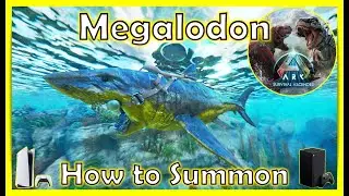 Ark Survival Ascended how to summon in a Megalodon & Saddle on PS5 & Xbox Series X