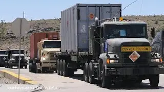 American Military Convoy Truck spotting & many other vehicles seen in Arizona, Trucks USA