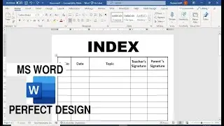 how to make index page in word document