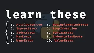 10 Python Errors Explained In 15 Minutes