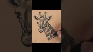 Giraffe Sketch (Pen and Markers)