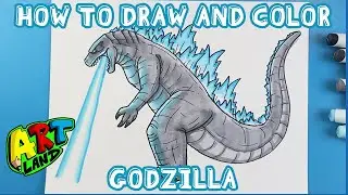 How to Draw and Color GODZILLA!!!