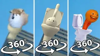 Skibidi Dog Toilet 15 vs Otamatone vs Annoying Orange Toilet | 360º VR