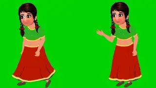 Green Screen Little Girl Cartoon/Girl Green Screen/Green Screen Video