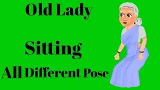 Green screen Old lady Sitting All Pose//Old Women green screen//GS Characters Animation