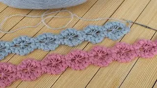 ЛЕНТОЧНОЕ КРУЖЕВО крючком ВЯЗАНИЕ ДЛЯ НАЧИНАЮЩИХ мастер-класс CROCHET beginner Lace Ribbon