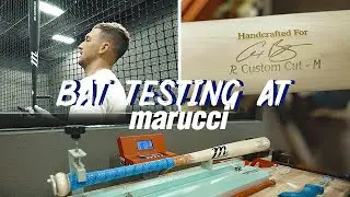 Alex Bregman does bat testing at MARUCCI HEADQUARTERS