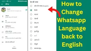 How to Change Whatsapp Language back to English